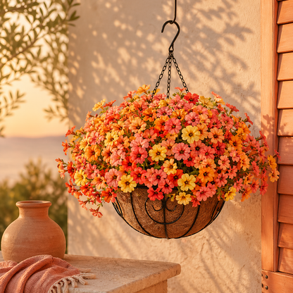Elegant Artificial Hanging Flower Basket