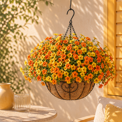 Elegant Artificial Hanging Flower Basket